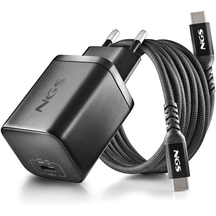 CARGADOR PARED GaN + CABLE 1.5 M USB-C + 5 CLAVIJAS LENOVO 65W NEGRO NGS